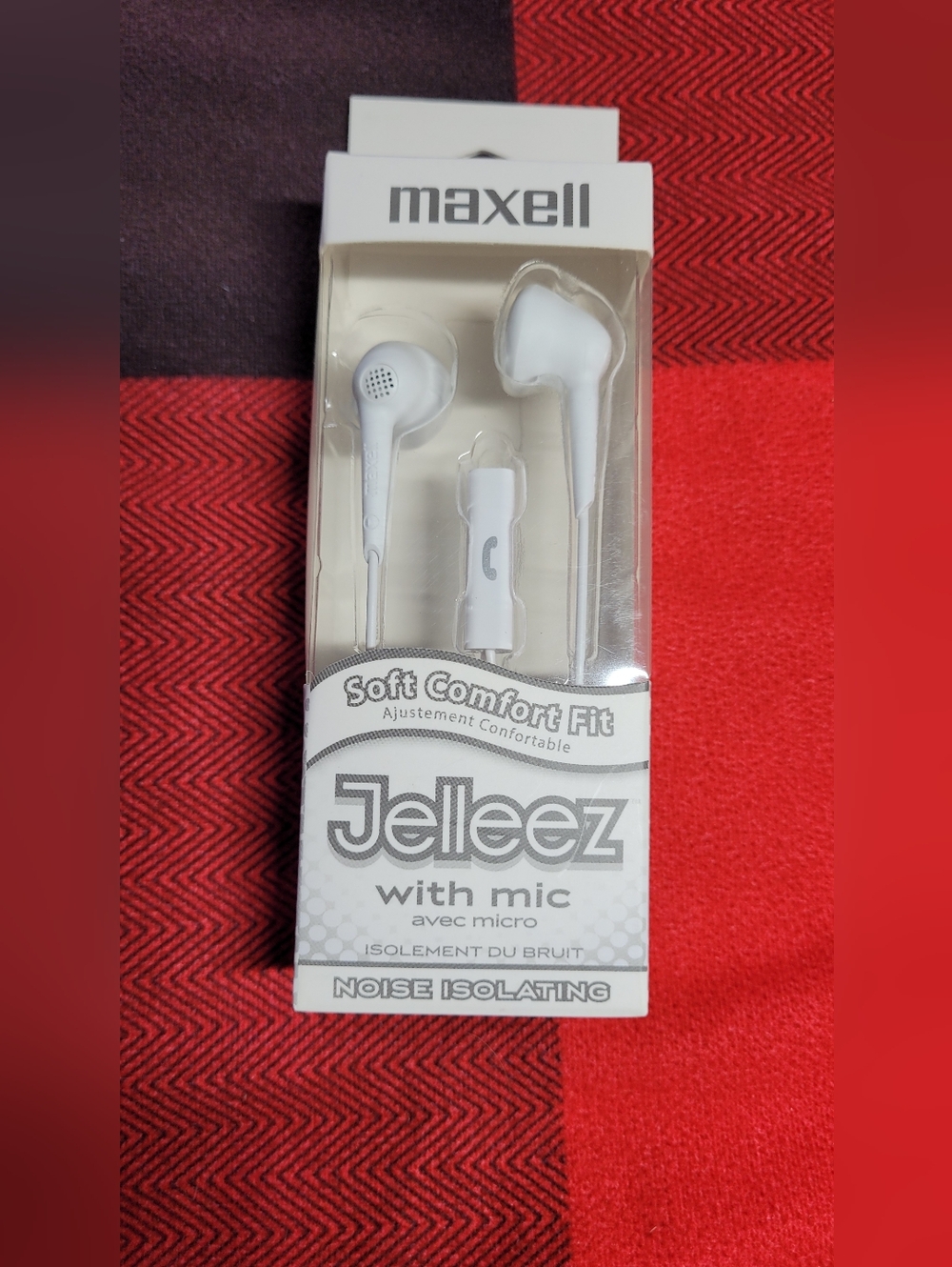 Maxell White Jelleez Earbuds with Mic